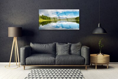 Glasbild aus Plexiglas® Wald See Landschaft