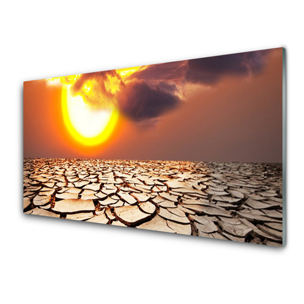 Glasbild aus Plexiglas® Sonne Wüste Landschaft