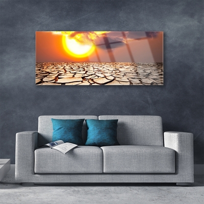 Glasbild aus Plexiglas® Sonne Wüste Landschaft