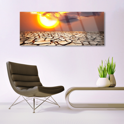 Glasbild aus Plexiglas® Sonne Wüste Landschaft