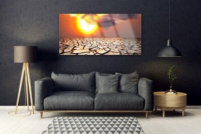 Glasbild aus Plexiglas® Sonne Wüste Landschaft