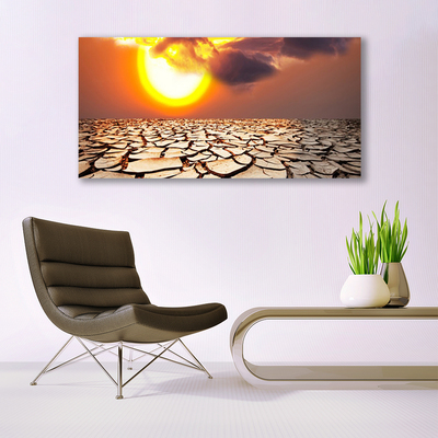 Glasbild aus Plexiglas® Sonne Wüste Landschaft