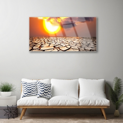 Glasbild aus Plexiglas® Sonne Wüste Landschaft