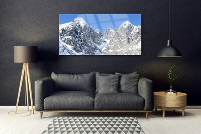 Glasbild aus Plexiglas® Gebirge Schnee Landschaft