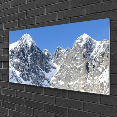 Glasbild aus Plexiglas® Gebirge Schnee Landschaft