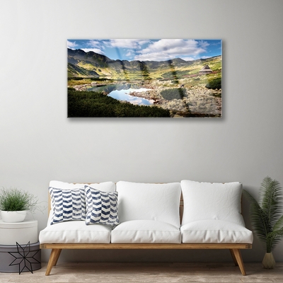 Glasbild aus Plexiglas® Gebirge See Landschaft