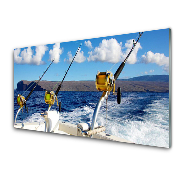 Glasbild aus Plexiglas® Angeln Meer Landschaft