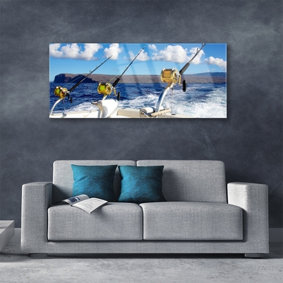 Glasbild aus Plexiglas® Angeln Meer Landschaft