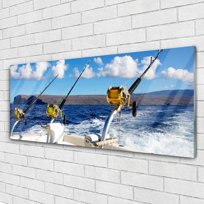 Glasbild aus Plexiglas® Angeln Meer Landschaft