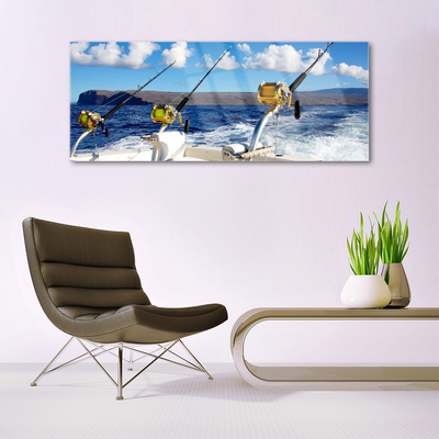 Glasbild aus Plexiglas® Angeln Meer Landschaft