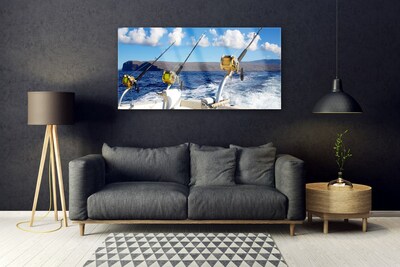 Glasbild aus Plexiglas® Angeln Meer Landschaft