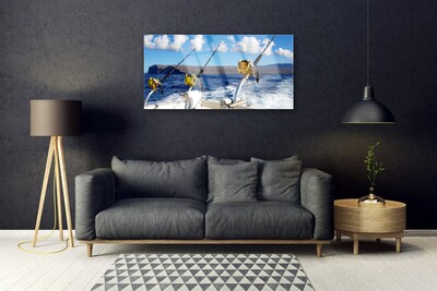 Glasbild aus Plexiglas® Angeln Meer Landschaft