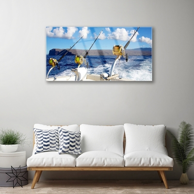 Glasbild aus Plexiglas® Angeln Meer Landschaft