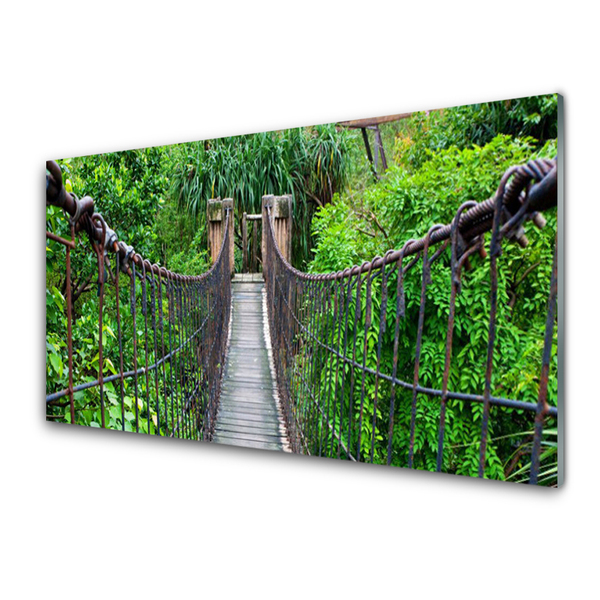 Glasbild aus Plexiglas® Brücke Bäume Architektur