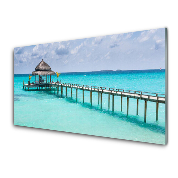 Glasbild aus Plexiglas® Meer Brücke Architektur