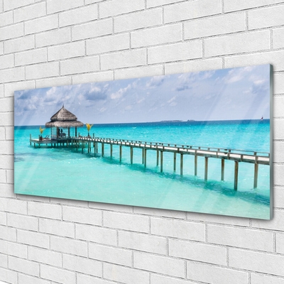 Glasbild aus Plexiglas® Meer Brücke Architektur