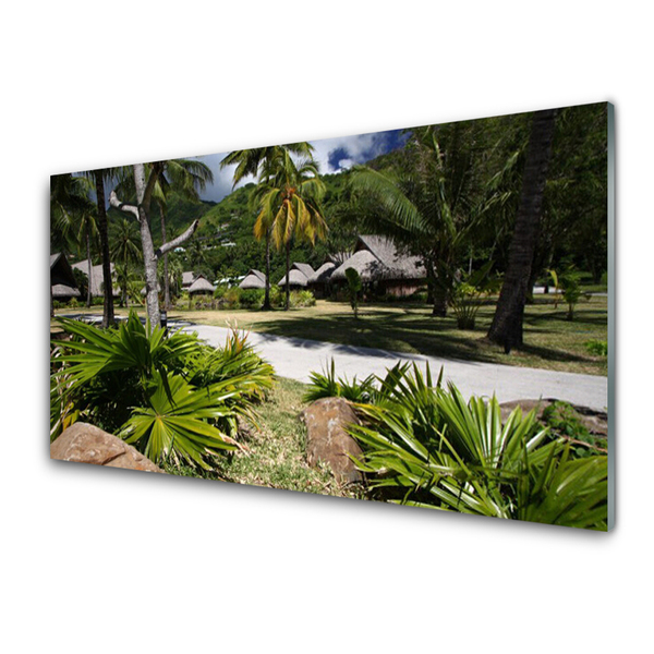 Glasbild aus Plexiglas® Blätter Palmen Natur