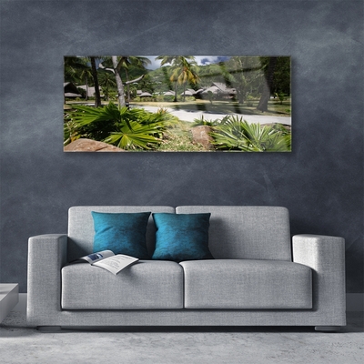 Glasbild aus Plexiglas® Blätter Palmen Natur