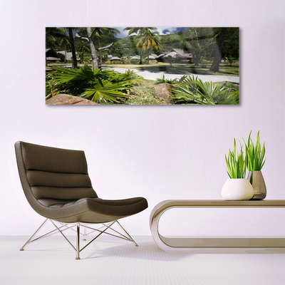 Glasbild aus Plexiglas® Blätter Palmen Natur