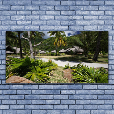 Glasbild aus Plexiglas® Blätter Palmen Natur