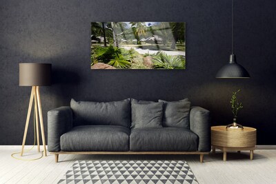 Glasbild aus Plexiglas® Blätter Palmen Natur