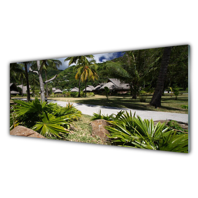 Glasbild aus Plexiglas® Blätter Palmen Natur