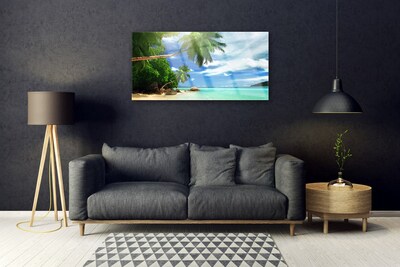 Glasbild aus Plexiglas® Palme Strand Meer Landschaft