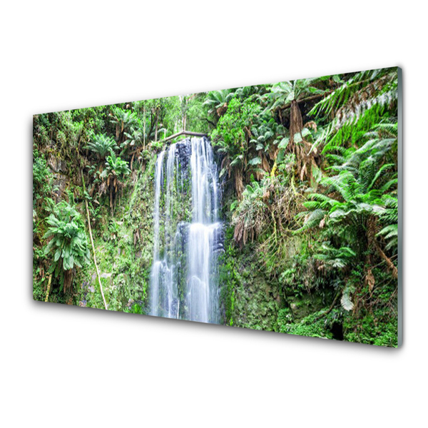 Glasbild aus Plexiglas® Wasserfall Bäume Natur