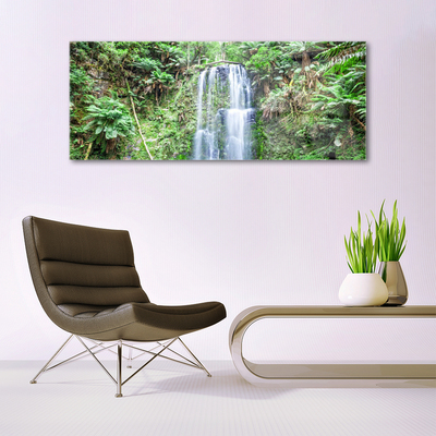 Glasbild aus Plexiglas® Wasserfall Bäume Natur
