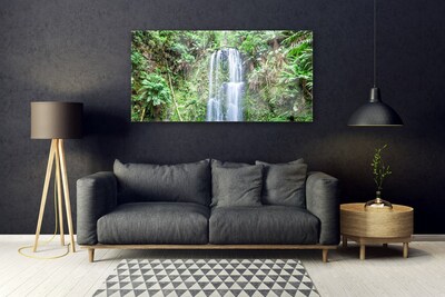 Glasbild aus Plexiglas® Wasserfall Bäume Natur