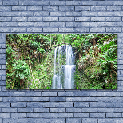 Glasbild aus Plexiglas® Wasserfall Bäume Natur