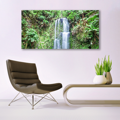 Glasbild aus Plexiglas® Wasserfall Bäume Natur