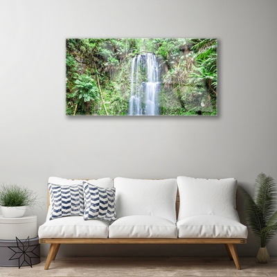 Glasbild aus Plexiglas® Wasserfall Bäume Natur