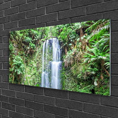 Glasbild aus Plexiglas® Wasserfall Bäume Natur