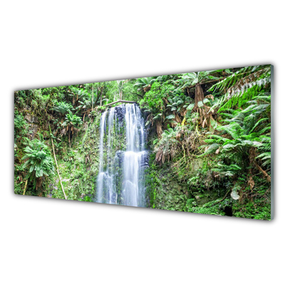 Glasbild aus Plexiglas® Wasserfall Bäume Natur