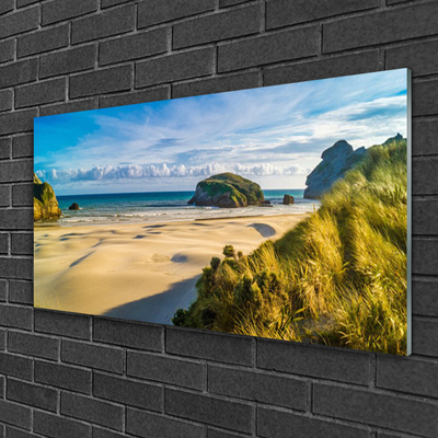 Glasbild aus Plexiglas® Strand Felsen Landschaft