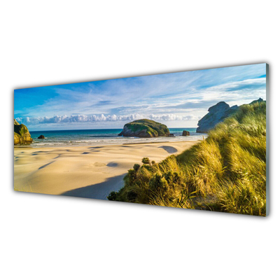 Glasbild aus Plexiglas® Strand Felsen Landschaft