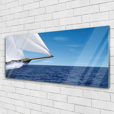 Glasbild aus Plexiglas® Boot Meer Landschaft