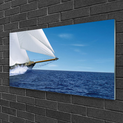 Glasbild aus Plexiglas® Boot Meer Landschaft