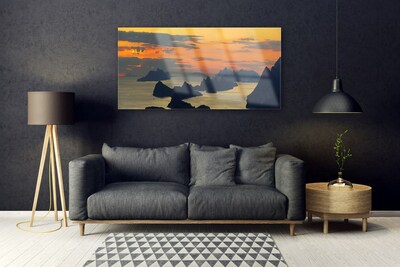 Glasbild aus Plexiglas® Meer Felsen Landschaft