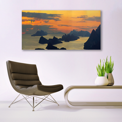 Glasbild aus Plexiglas® Meer Felsen Landschaft