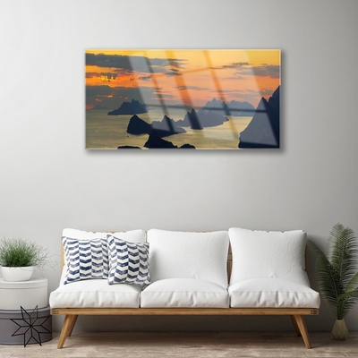 Glasbild aus Plexiglas® Meer Felsen Landschaft