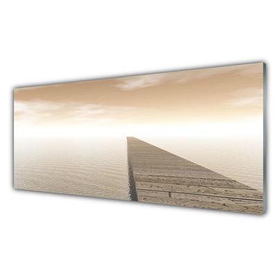 Glasbild aus Plexiglas® Meer Brücker Architektur