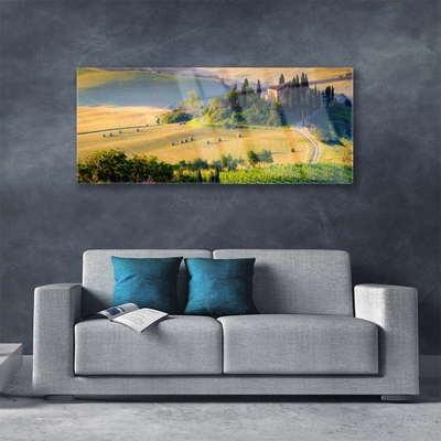 Glasbild aus Plexiglas® Acker Bäume Landschaft