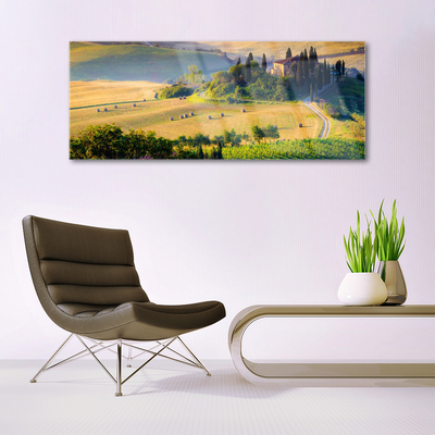 Glasbild aus Plexiglas® Acker Bäume Landschaft