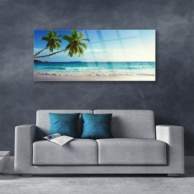 Glasbild aus Plexiglas® Palmen Strand Meer Landschaft