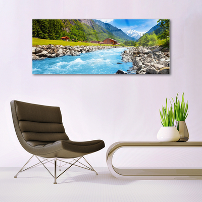 Glasbild aus Plexiglas® Gebirge Steine See Landschaft