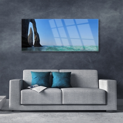 Glasbild aus Plexiglas® Felsen Meer Landschaft