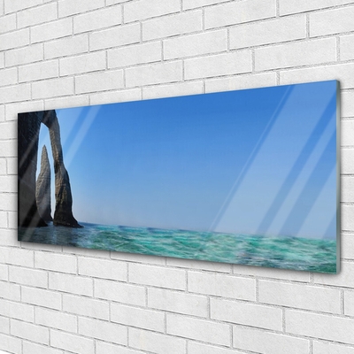 Glasbild aus Plexiglas® Felsen Meer Landschaft