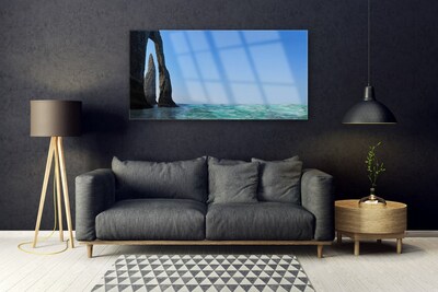 Glasbild aus Plexiglas® Felsen Meer Landschaft